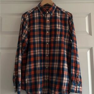 Men's Plaid Button-Down Shirt - Blue and Red